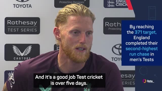 Good job Test cricket is played over five days - Stokes
