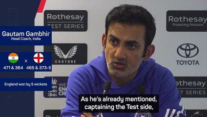 'Like pushing someone in deep sea' - Gambhir calls for patience with Gill captaincy