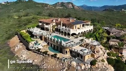 Palatial mountaintop estate in El Cajon, California offers a unique and stunning view