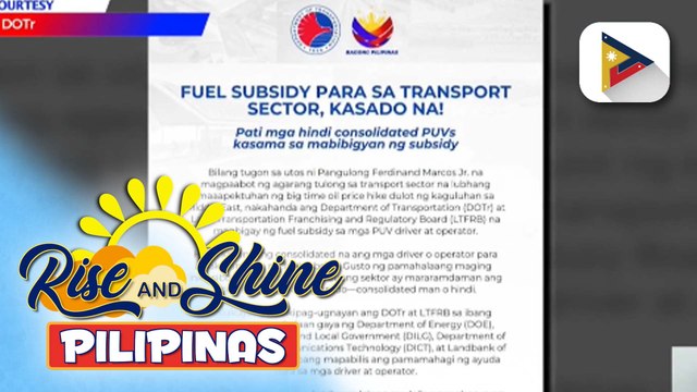 DOTR at LTFRB, nakahanda magbigay ng fuel subsidy sa mga PUV driver at operator