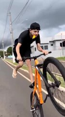 Boy Takes A Tumble Attempting Bike Stunt