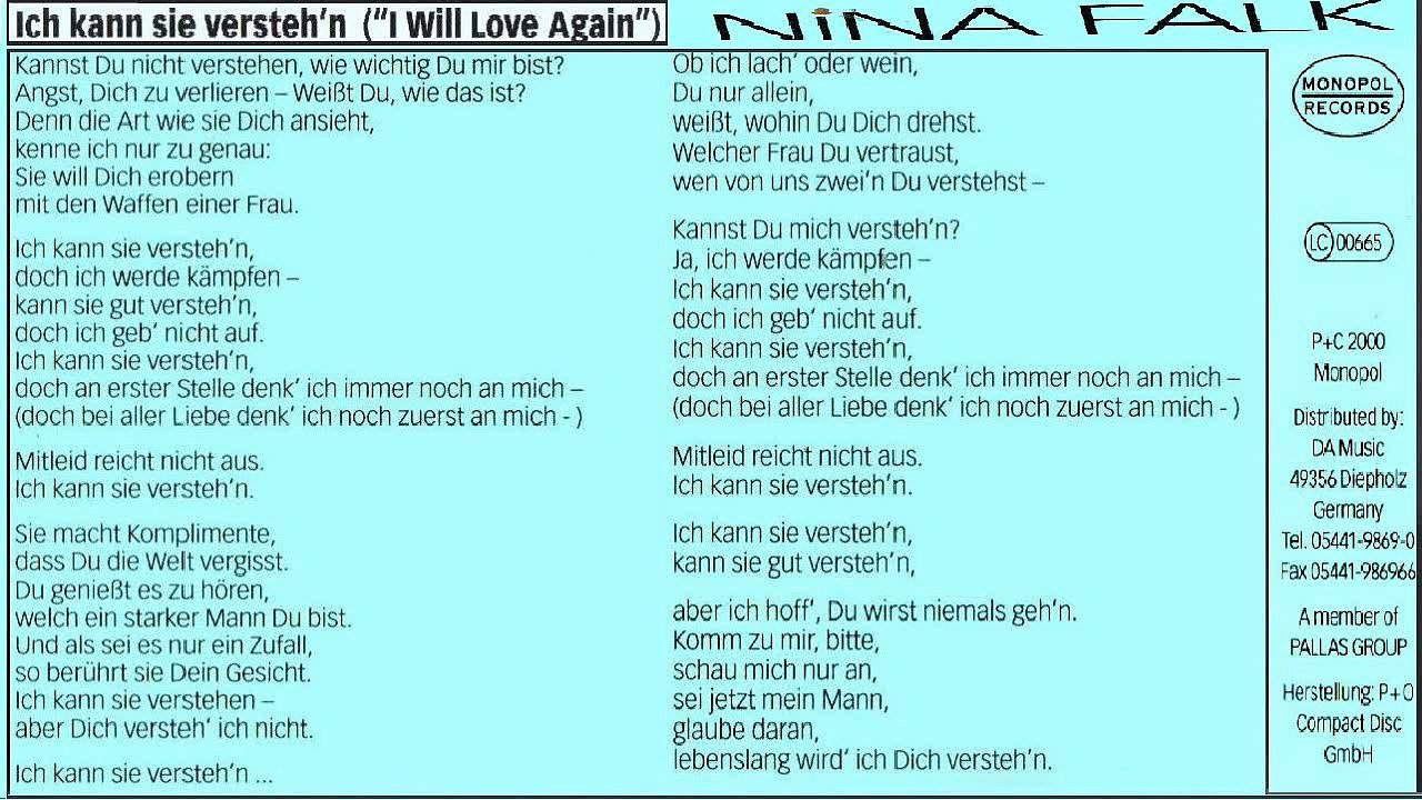 NINA FALK — »ICH KANN SIE VERSTEH’N« / »EASY RIDER« | CD Music von NINA FALK  - (2000)
