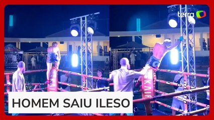 Lutador de boxe é eletrocutado logo após comemorar vitória