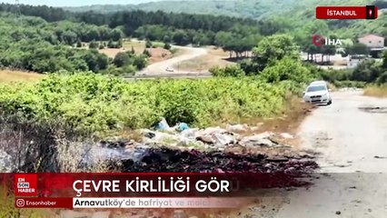 Arnavutköy'de hafriyat ve moloz dökülen sokak çöplüğe döndü