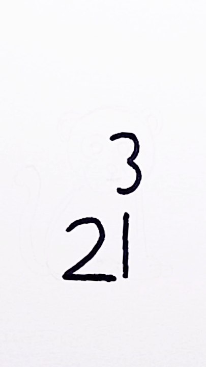 Draw a monkey from 3