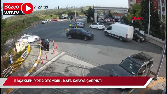 Başakşehir'de 2 otomobil kafa kafaya çarpıştı; 2'si ağır 3 yaralı