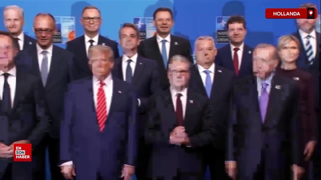 Erdoğan NATO Zirvesi’nde: Aile fotoğrafında yer aldı, Trump’la ayaküstü görüştü