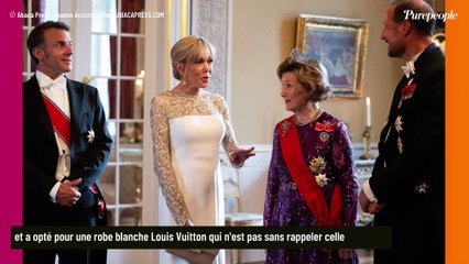 Brigitte Macron en robe blanche : elle opte pour un look de "mariée" dans le pays de la reine des Neiges