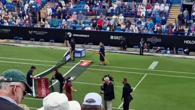 Eastbourne Open: Watch Emma Raducanu's emotional on-court interview after comeback win over Ann Li