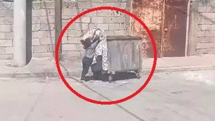 Eski kilimi konteynere atma anı görüntülenen çocuk ödüllendirilecek