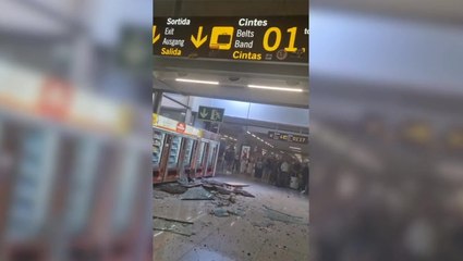 Watch: Glass roof collapses onto busy arrivals hall at Majorca airport