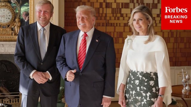 President Trump Takes Picture With King Willem-Alexander And Queen Maxima Of The Netherlands