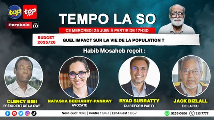 TEMPO LA SO: Budget 2025/26. Quel impact sur la vie de la population ?