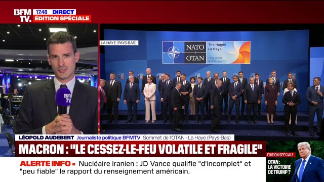 Sommet de l'OTAN: Emmanuel Macron évoque un cessez-le-feu volatile et fragile entre l'Iran et Israël