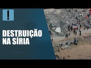 Terremoto na Síria: imagens aéreas mostram trabalho dos socorristas e os estragos do tremor