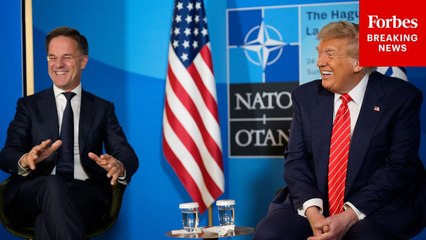 President Trump And NATO Sec.-Gen. Mark Rutte Meet Publicly At 2025 NATO Summit