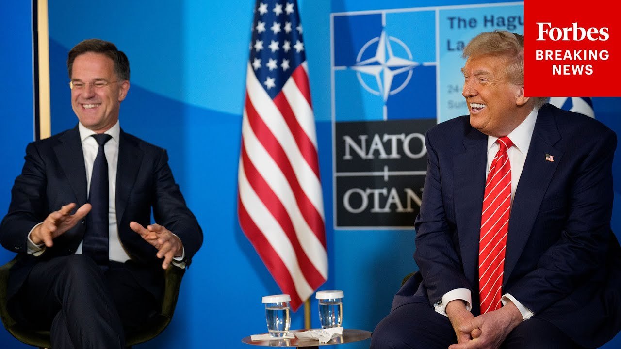 President Trump And NATO Sec.-Gen. Mark Rutte Meet Publicly At 2025 NATO Summit
