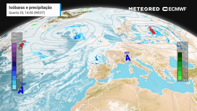 Uma depressão formada a norte do arquipélago dos Açores irá influenciar, de forma breve, o tempo no território
