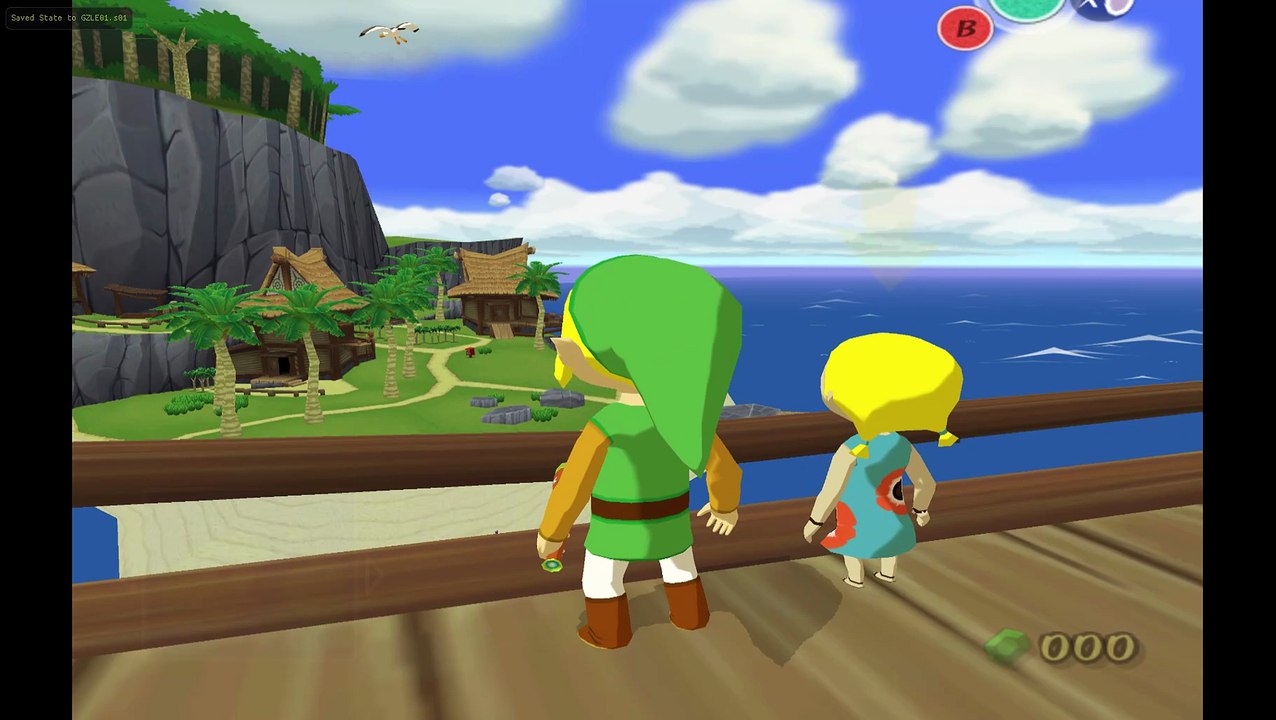 Wind Waker. DmSpot0 SARAWARE Cutscene test. (Tetra fall in forest CS)