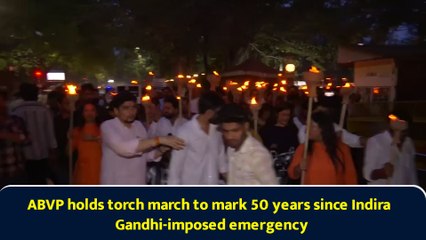 ABVP holds torch march to mark 50 years since Indira Gandhi-imposed emergency