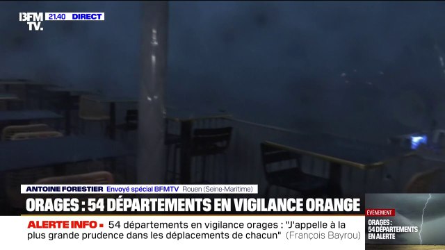 Météo: au cœur de l'important orage de grêle à Rouen, une vigilance orange prévue jusqu'à minuit dans le département
