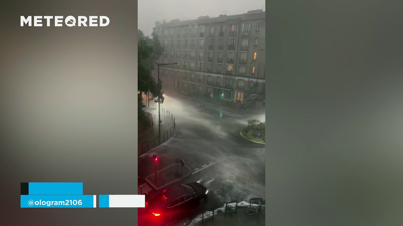 A powerful storm with heavy rain and strong winds causes chaos in Paris, France! Some streets were flooded within minutes, and there was some property damage