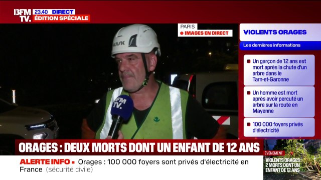 Un phénomène comme celui-ci est assez exceptionnel : de nombreuses équipes mobilisées pour enlever les arbres tombés dans Paris après les orages