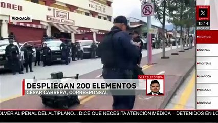 Autoridades refuerzan vigilancia en Zitácuaro con el despliegue de 200 elementos