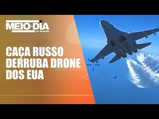 Caça russo força queda de drone militar dos EUA