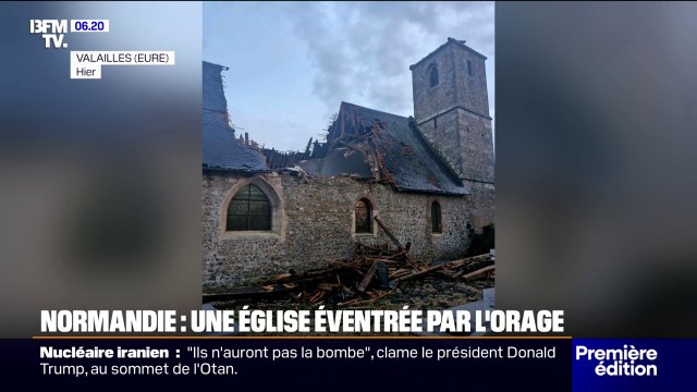 C'est un spectacle de désolation : en Normandie, une église a été éventrée par l'orage
