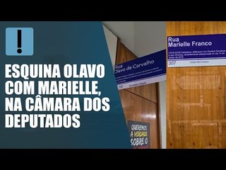 Esquina Olavo de Carvalho com Marielle Franco, dentro da Câmara