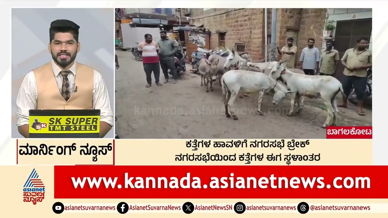 Bagalkote: ಕತ್ತೆಗಳ ಹಾವಳಿಗೆ ನಗರಸಭೆ ಬ್ರೇಕ್‌ | Morning News Express | Kannada News | Suvarna News
