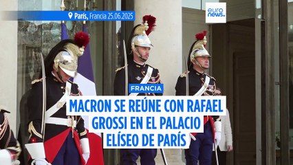 Emmanuel Macron se reúne con el jefe del OIEA, Rafael Grossi, en el Palacio del Elíseo tras regresar de la cumbre de la OTAN