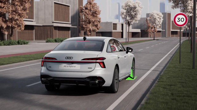 Audi A6 e-hybrid quattro – Plug-in hybrid powertrain and all-wheel steering – Animation
