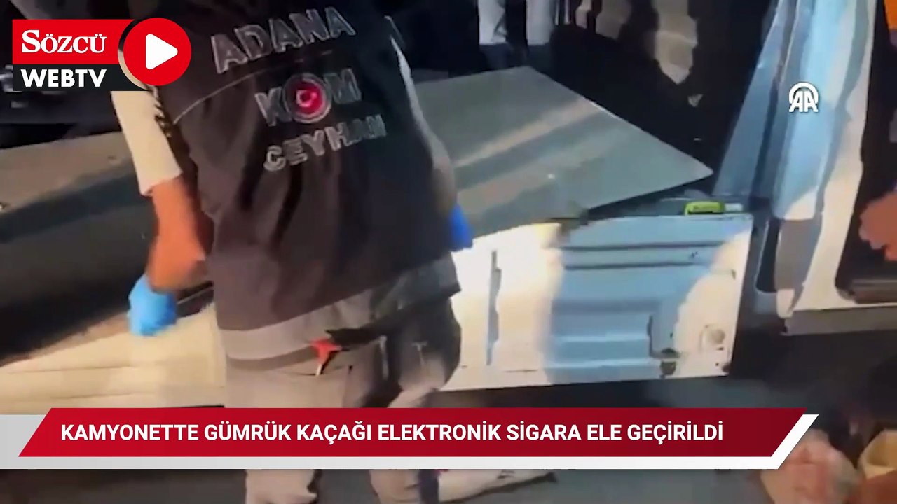 Adana'da kamyonette gümrük kaçağı elektronik sigara ele geçirildi