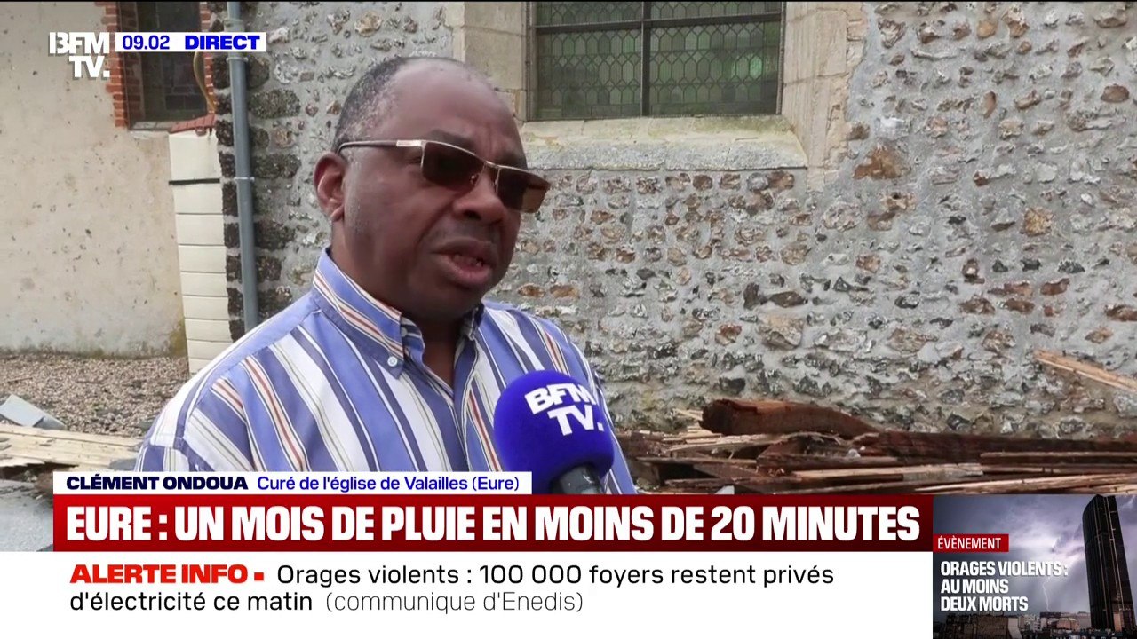 Église éventrée par l'orage dans l'Eure: "C'est effroyable", affirme le curé de l'église de Valailles