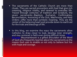 In What Ways Do Sacraments Deepen Faith and Resilience?