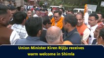 Union Minister Kiren Rijiju receives warm welcome in Shimla