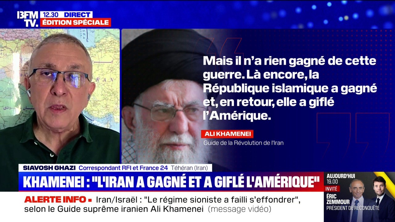 Iran-Israël: l'ayatollah Khamenei affirme que "l'Iran a gagné et a giflé l'Amérique"