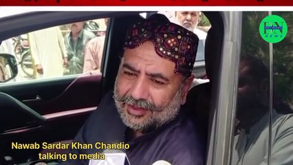 Nawab Sardar Khan Chandio talking to media