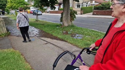 Three-week leak on Hurlfield Road, Gleadless.