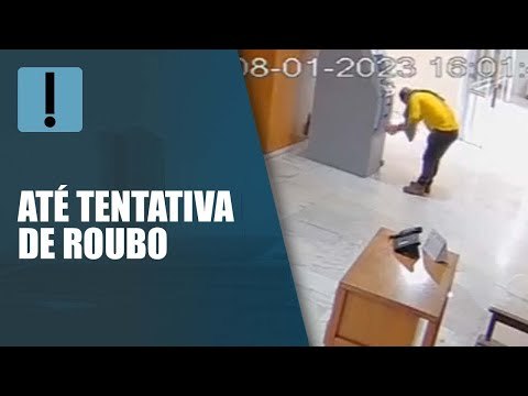 Novas imagens do 8 de janeiro mostram tentativa de roubo a caixa eletrônico no Planalto