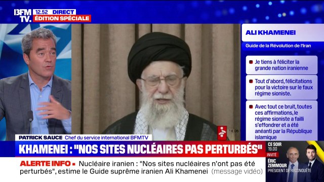 Iran-Israël: l'ayatollah Khamenei affirme que les sites nucléaires iraniens ne sont pas perturbés