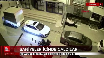 Esenyurt’ta kasklı motosiklet hırsızları kamerada