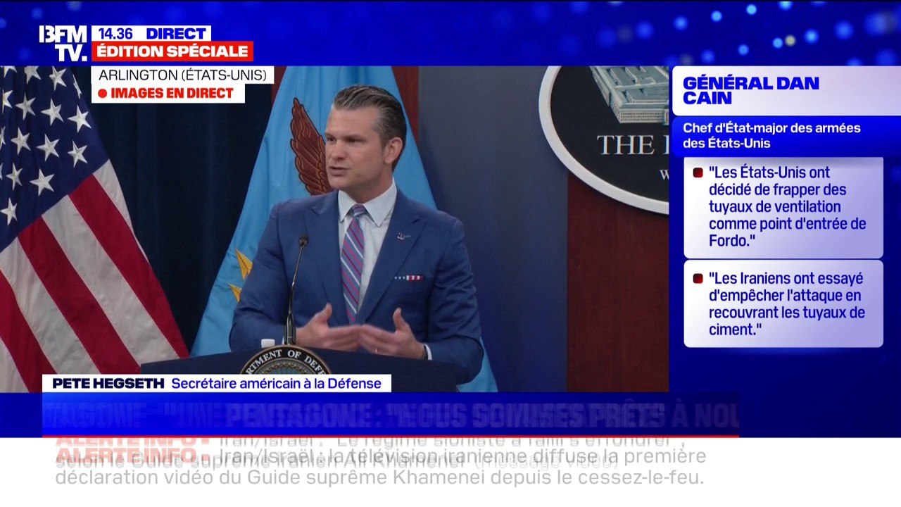 Frappes américaines en Iran: la GBU-57, "une puissance de feu avec un impact dévastateur", souligne Pete Hegseth, secrétaire américain à la Défense