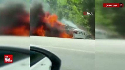 Çanakkale’de otomobil istinat duvarına çarptı: Baba hayatını kaybetti