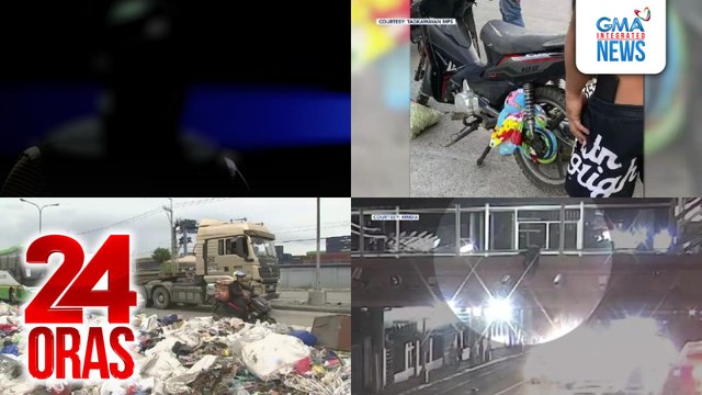 24 Oras: (Part 1) Babaeng showbiz personality, dinadawit ni alias Totoy kaugnay sa missing sabungeros; umaalingasaw na basura sa ilang kalsada sa Maynila; sanggol, naipit sa kadena at gulong ng motor; kable ng NCAP camera, ninakaw, atbp.
