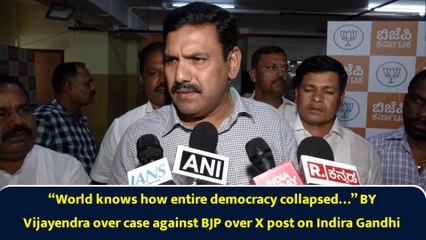 “World knows how entire democracy collapsed…” BY Vijayendra over case against BJP over X post on Indira Gandhi
