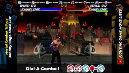 JOHNNY CAGE MOVE LIST - Mortal Kombat Trilogy (MKT)