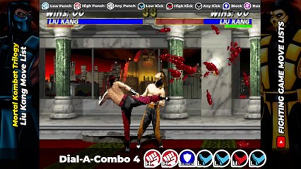 LIU KANG MOVE LIST - Mortal Kombat Trilogy (MKT)